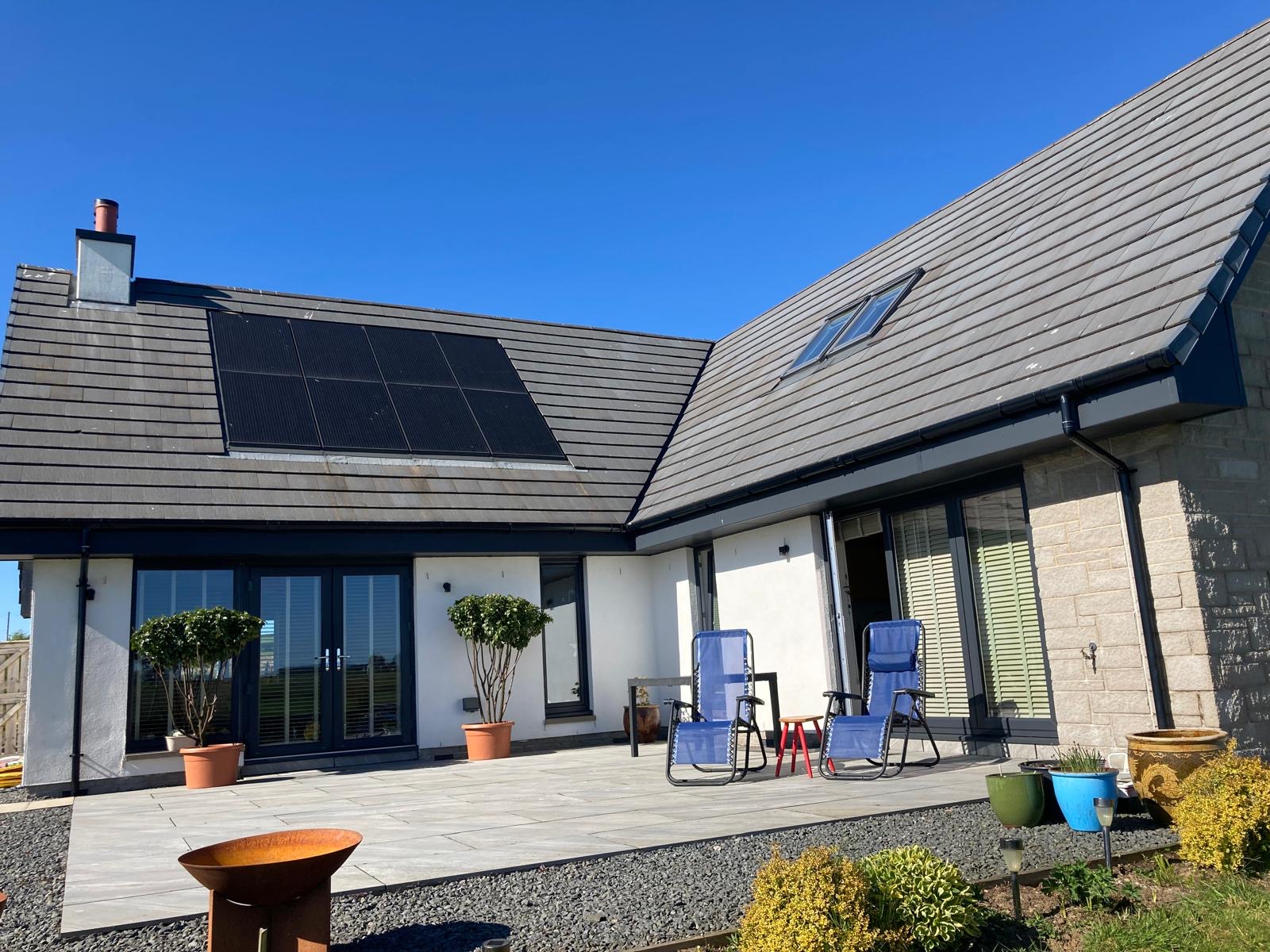 Completed new tiled roof on a detached home