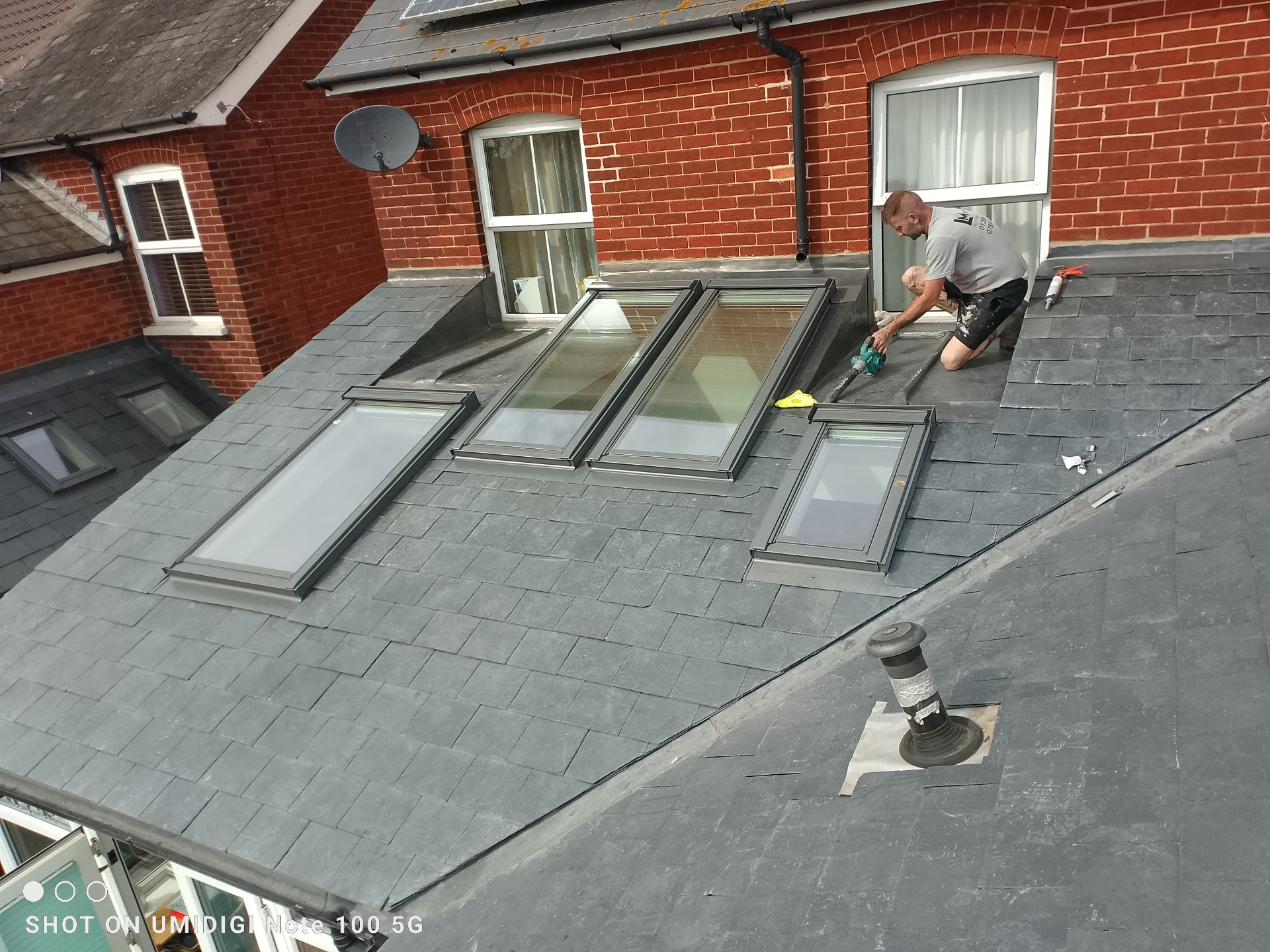 Skylight installation on a pitched roof